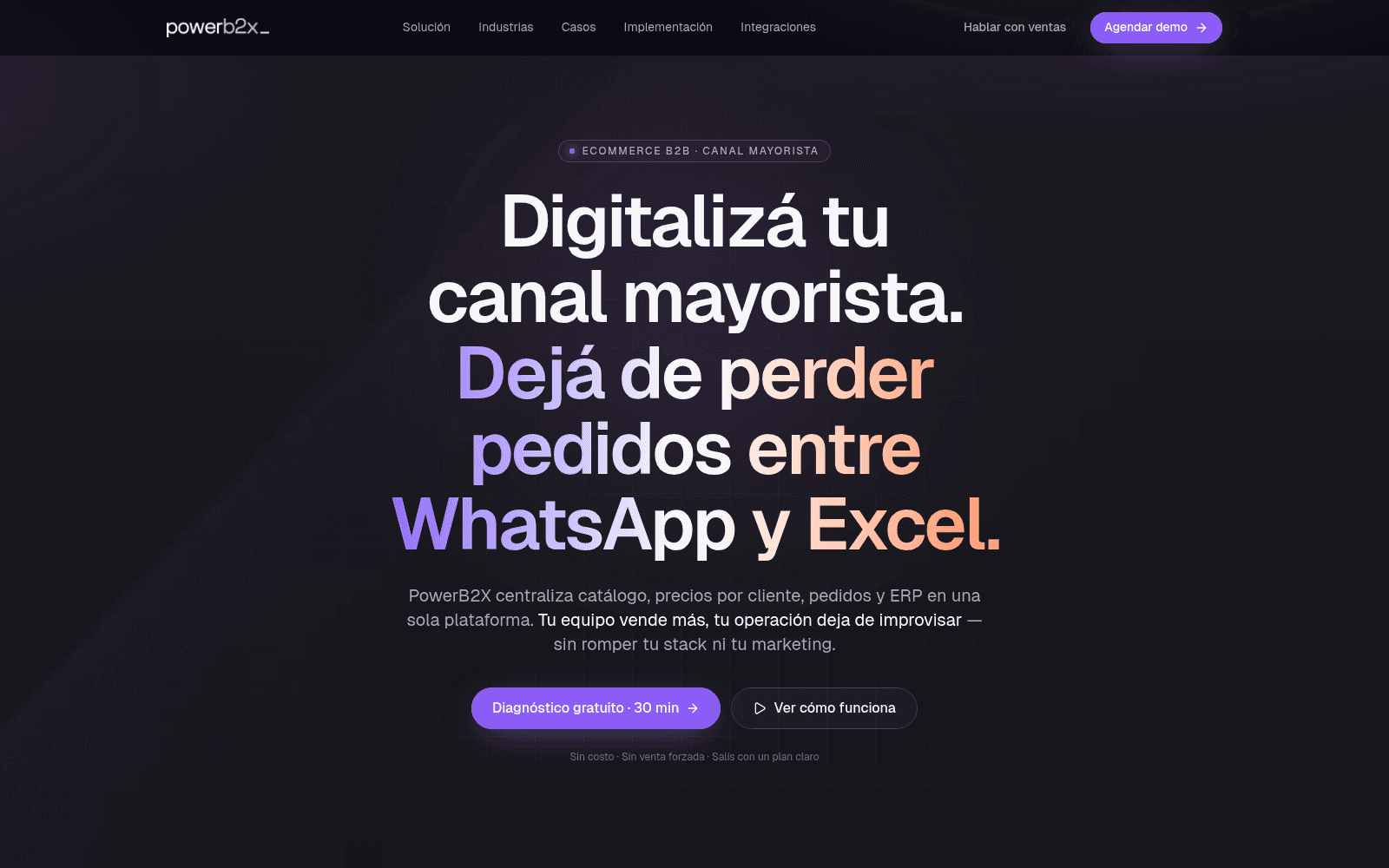 PowerB2X — Plataforma B2B para canal mayorista