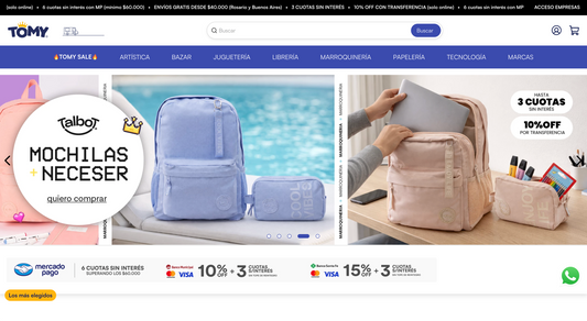 Tomy Librerías - una marca con fuerte presencia física y reconocimiento local